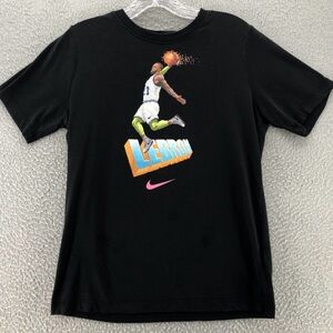 Nike Shirt Boys Black DriFit Kids Lebron James Youth Short Sleeve